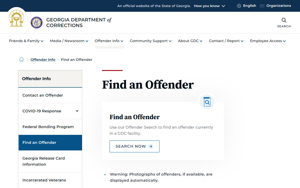 GDC offender search for Charlton County inmate records
